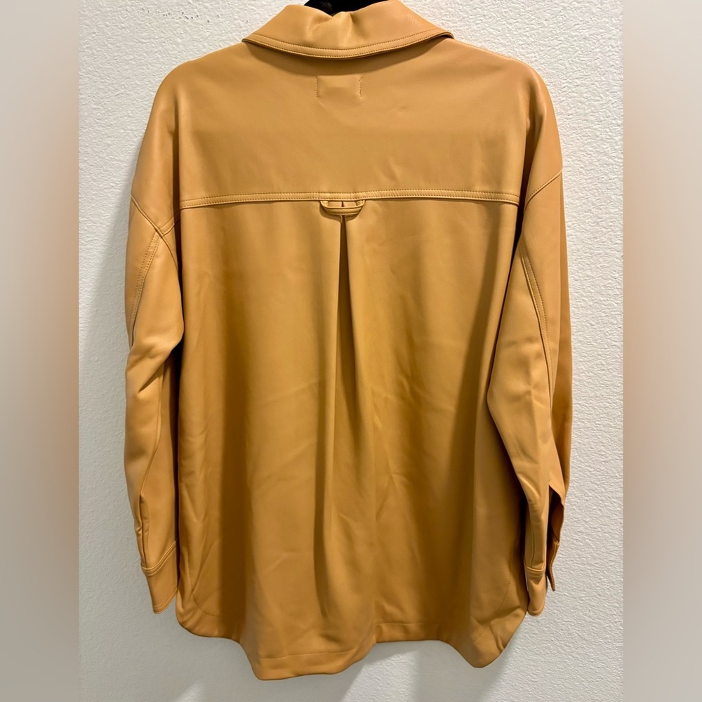 NWT Maeve Faux Leather Shirt Jacket, size XS - Picture 6 of 7